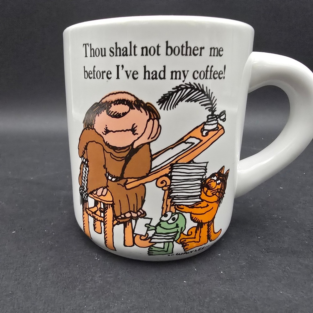 Vintage 1983 American Greetings Sherman on the Mount Coffee Mug Walt Lee Monk